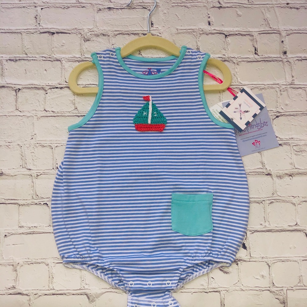 Boys 18 month customized sailboat bubble suit